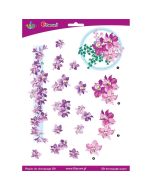 Papier do decoupage 3D kwiaty clematis arkusz