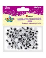 Oczy bez kleju z rzęsami 10mm 100szt