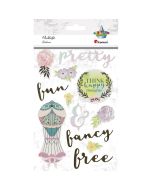 Naklejki papierowe wypukłe pretty mix 12szt