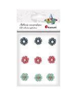 Kwiatki samoprzylepne z żywicy margerytki mix 9szt