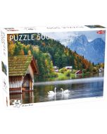 Puzzle 500 Landscape: Swans on a Lake