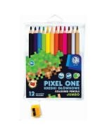 Kredki ołówkowe Pixel One 12 kolorów + temperówka