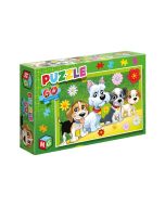 Puzzle 60 Pieski kwiatki