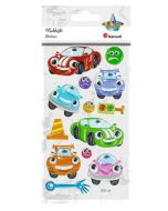 Naklejki wypukłe pojazdy z ruchomymi oczami 13szt