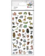 Naklejki wypukłe miękkie zwierzęta mix 51szt