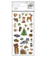 Naklejki wypukłe miękkie zwierzęta leśne 30szt