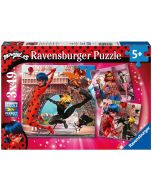 Puzzle 3x49 Miraculum: Biedronka i Czarny Kot