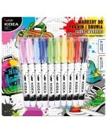 Markery do obuwia i tkanin 10 kolorów KIDEA