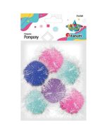Pompony poliestrowe 45mm mix 6szt