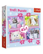 Puzzle 4w1 Zabawne kotki TREFL