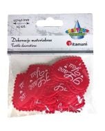 Ozdoba materiałowa serca I Love You czerwone 15szt