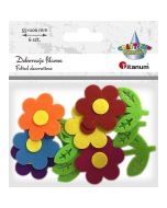 Filcowe kwiaty 3D 55x100mm mix 6szt