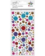 Kryształki samoprzylepne kwiatki, kwadraty 141szt