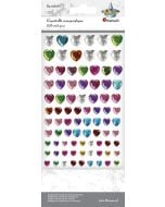 Kryształki samoprzylepne serca mix 84szt