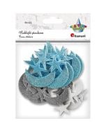 Naklejki piankowe brokat księżyce, gwiazdy 60szt