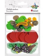 Naklejki piankowe owoce, warzywa mix 51szt