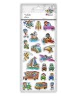 Naklejki wypukłe miękkie pojazdy mix 20szt