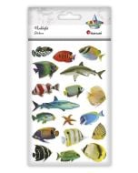Naklejki wypukłe miękkie ryby mix 18szt