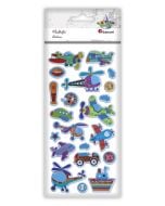 Naklejki wypukłe miękkie pojazdy mix 21szt