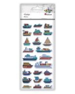 Naklejki wypukłe miękkie statki mix 24szt