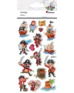 Naklejki wypukłe piraci mix 16szt