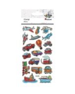 Naklejki wypukłe pojazdy mix 19szt