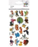 Naklejki wypukłe ptaki mix 18szt