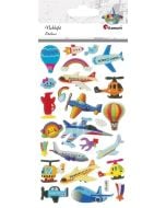 Naklejki wypukłe pojazdy powietrzne mix 25szt