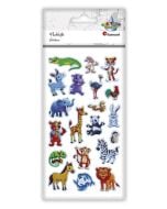 Naklejki wypukłe zwierzęta mix 20szt