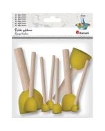 Pędzle gąbkowe okrągłe mix 8szt