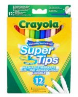 Flamastry zmywalne grube i cienkie 12 kol CRAYOLA