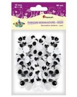 Oczy samoprzylepne bez rzęs 12mm okrągłe 80szt