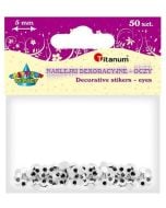 Oczy samoprzylepne bez rzęs 5mm okrągłe 50szt