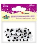 Oczy bez kleju i rzęs 10mm 30szt