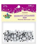 Oczy bez kleju i rzęs 7mm 150szt