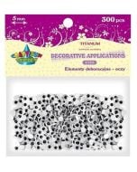 Oczy bez kleju i rzęs 5mm 300szt