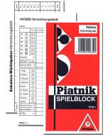 Bloczki do zapisu do gry w kości PIATNIK