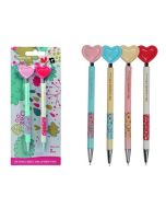 Długopis serca mix niebieski wkład 2szt