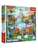 Puzzle 4w1 Wyjątkowe dinozaury TREFL