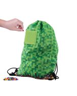 Worek szkolny na plecy Kratka z zielonym panelem