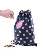 Worek szkolny na plecy Kropki z różowym panelem