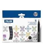 Flamastry z końcówką pędzelkiem 6 kolorów MILAN