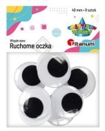 Oczy bez kleju i rzęs 40mm 8szt