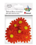 Filcowe dekoracje 3D kwiaty pomarańczowe 10szt