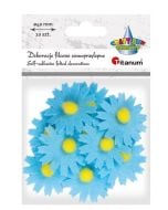 Filcowe dekoracje 3D kwiaty niebieskie 10szt