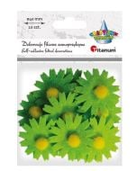 Filcowe dekoracje 3D kwiaty zielone 10szt