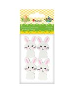 Drewniane zające białe 25x43mm 4szt