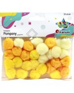 Pompony akrylowe 25mm żółte 30szt