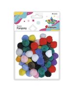 Pompony akrylowe 15mm mix kolorów 80szt