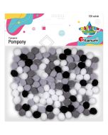 Pompony poliestrowe 10mm mix 120szt